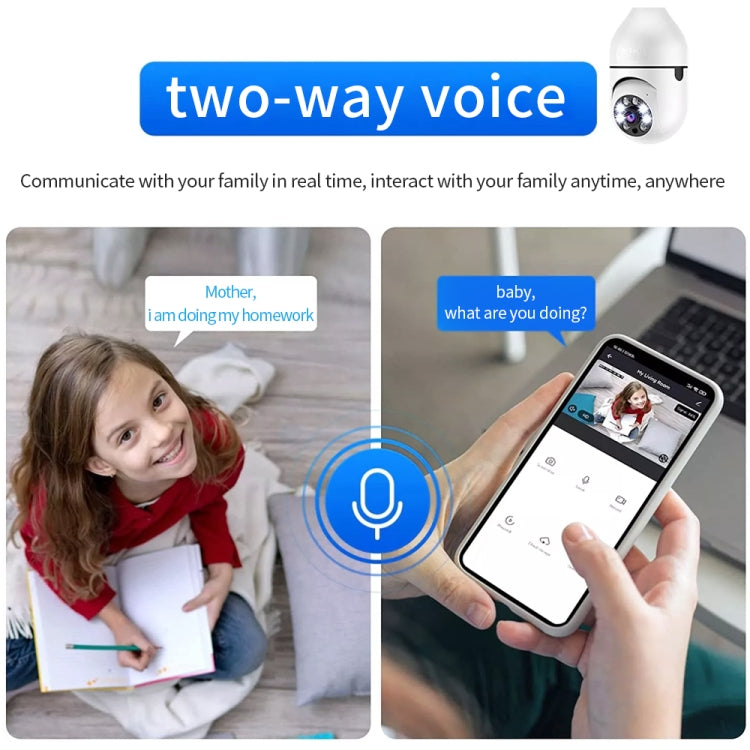 A6 2MP HD Light Bulb WiFi Camera Support Motion Detection/Two-way Audio/Night Vision/TF Card, With 32G Memory Card A6 2MP HD Light Bulb WiFi Camera Support Motion Detection/Two-way Audio/Night Vision/TF Card, With 32G Memory Card